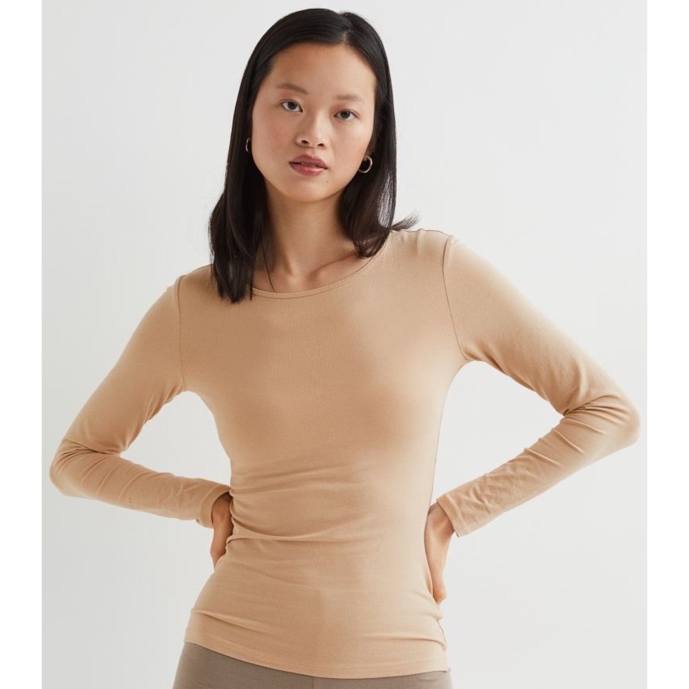 RALPH LAUREN Tan Long sleeve T-shirt